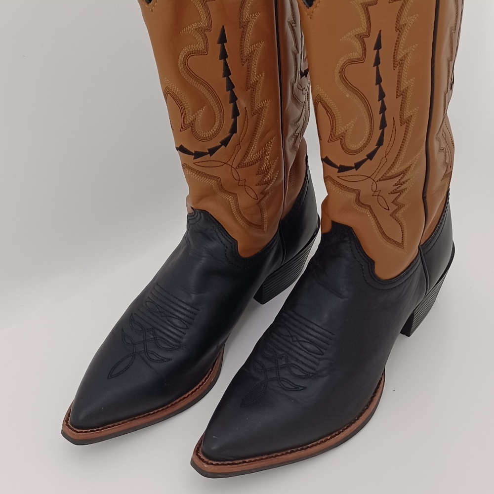 Justin Boots 12" Western Leather Cowgirl Boots Size 7